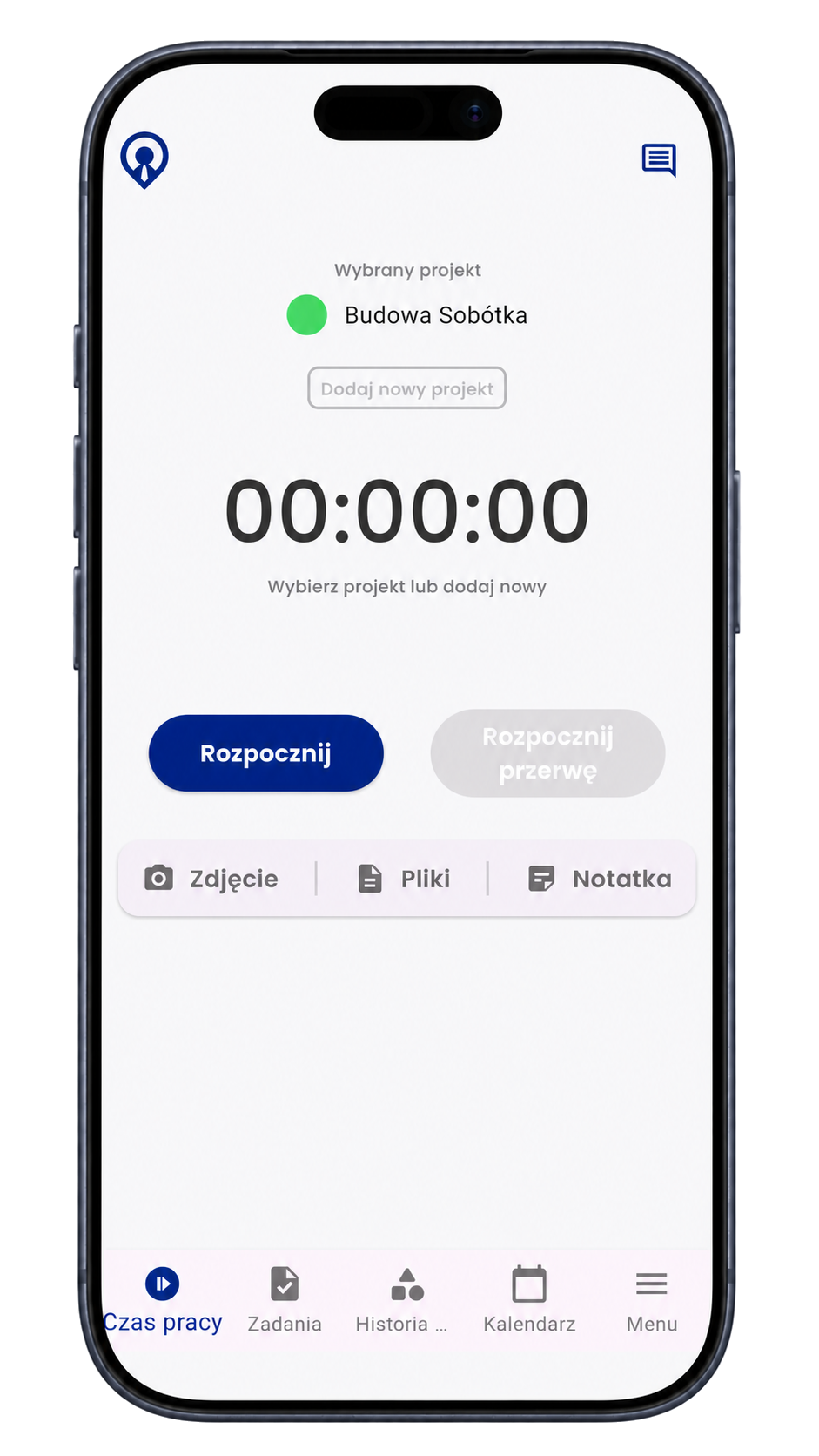 Time tracking in the CrewTango mobile app