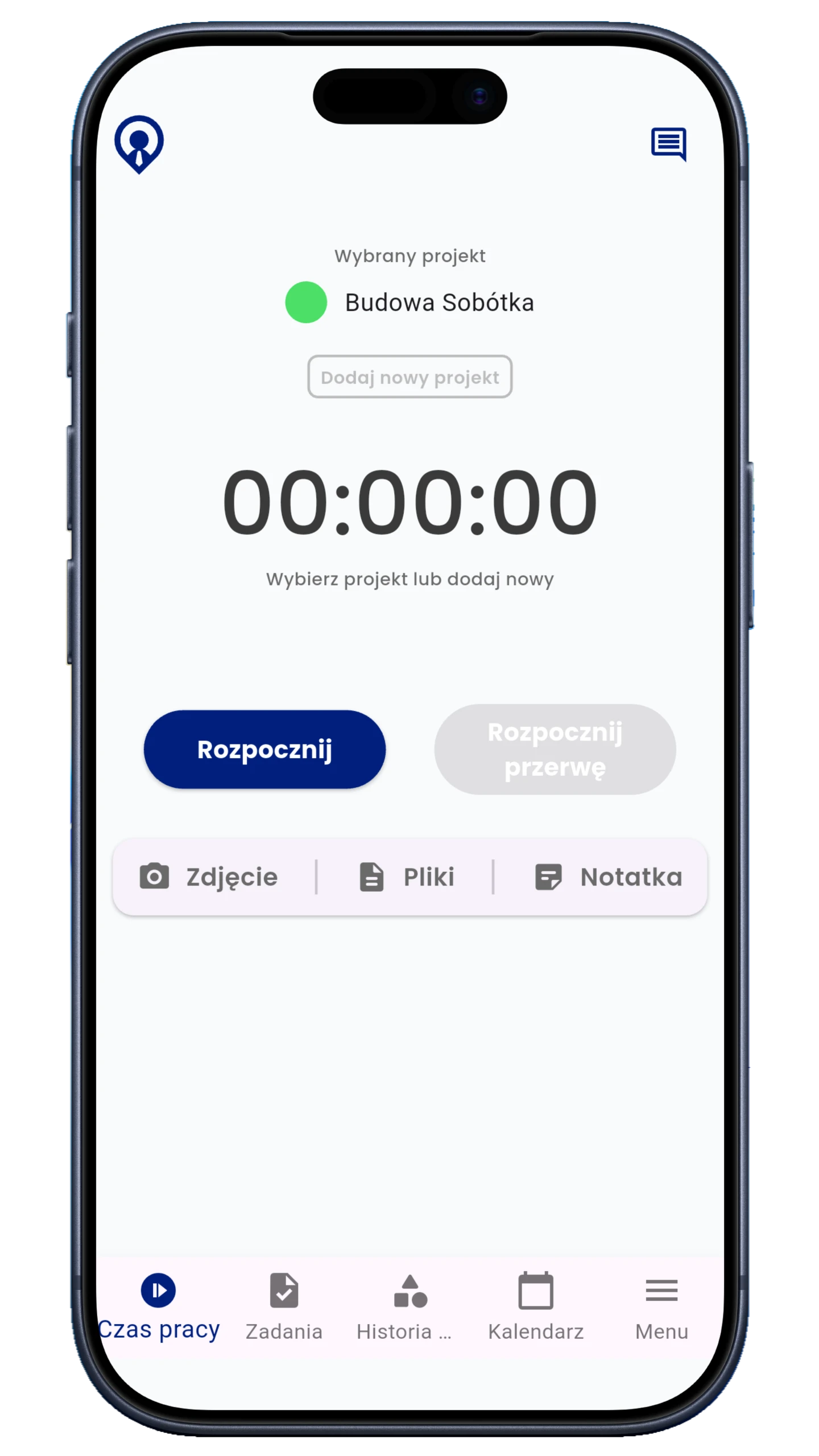 Time tracking in the CrewTango mobile app