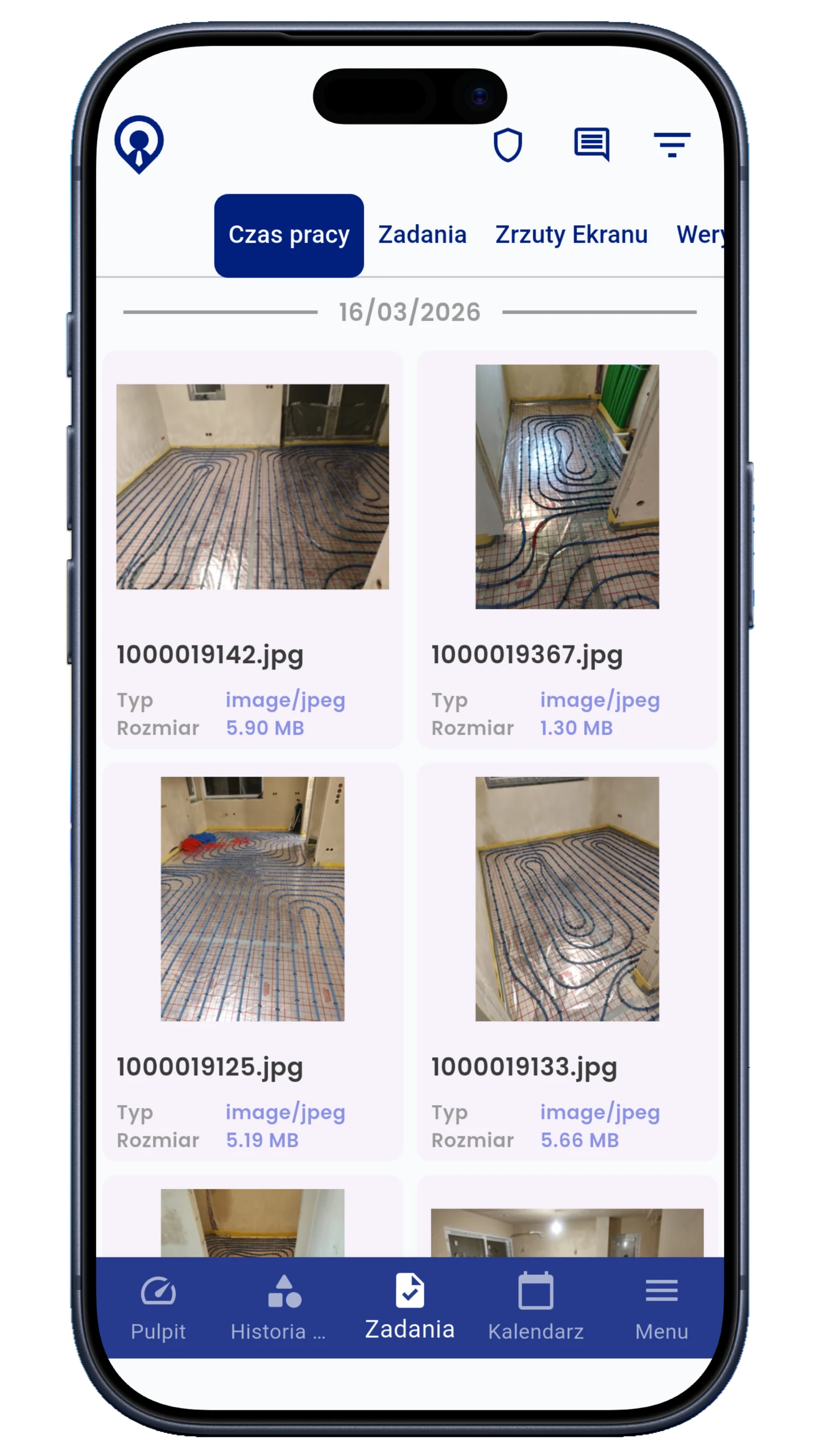 Work files and review in the CrewTango mobile app