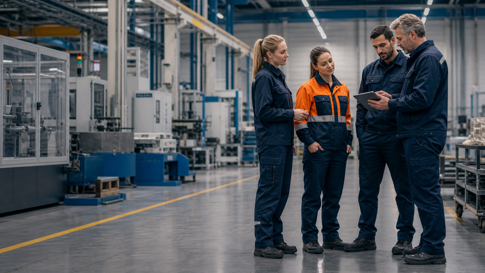 Shift team in a modern production facility